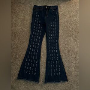 Low rise denim jeans